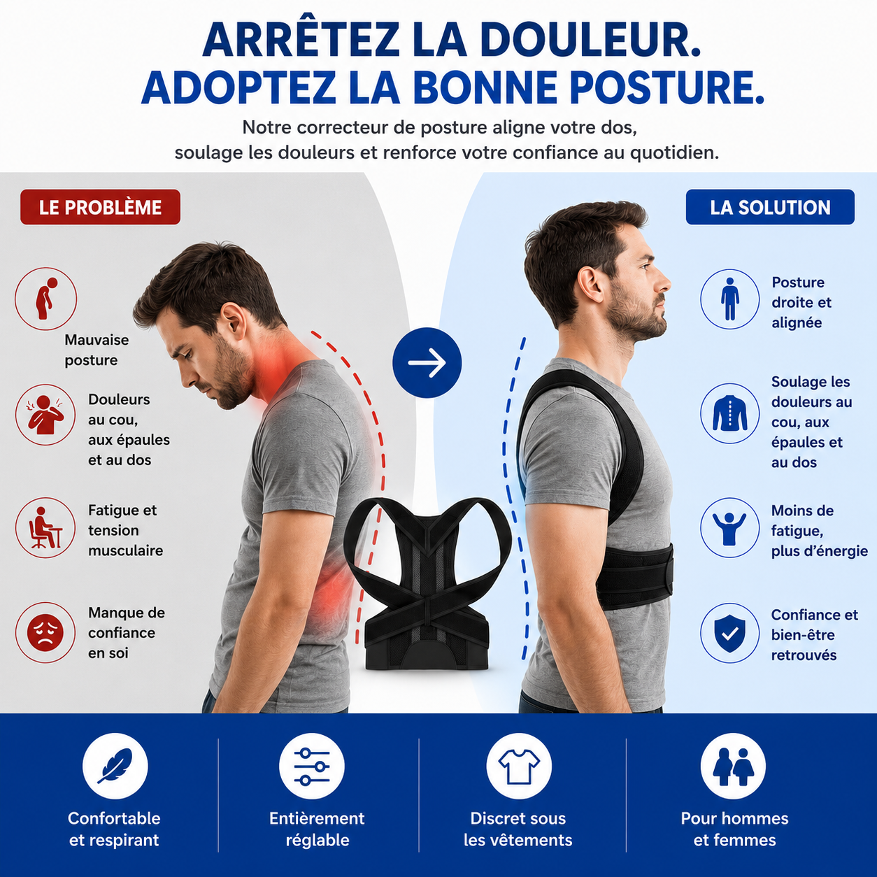 Correcteur de Posture Réglable