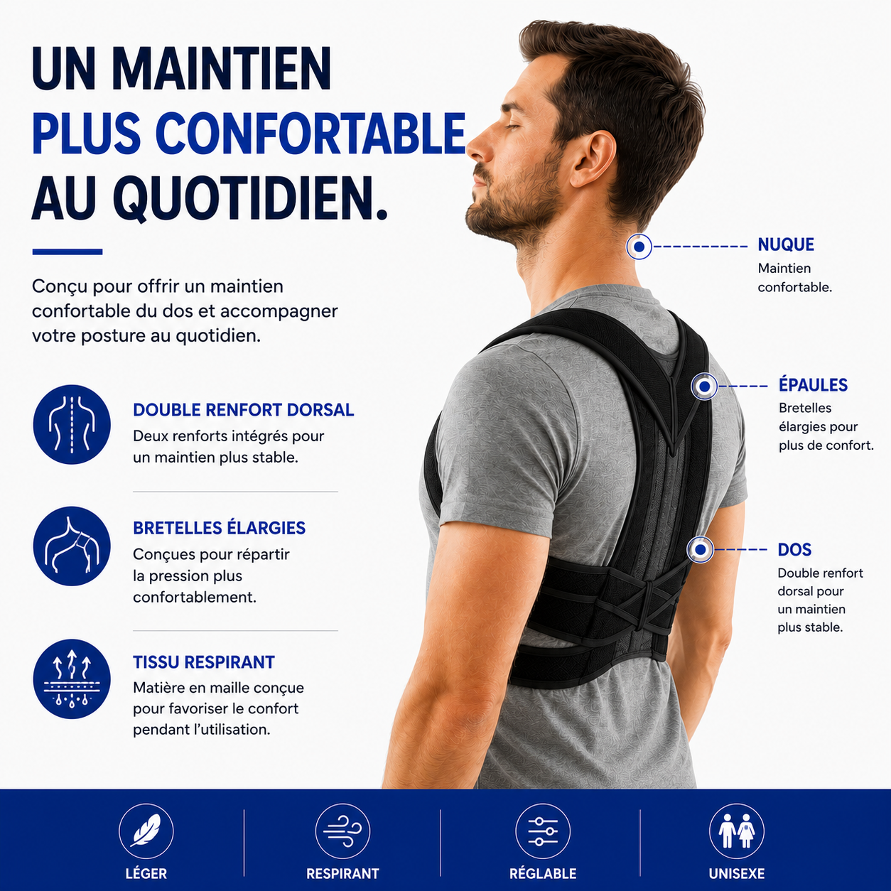 Correcteur de Posture Réglable